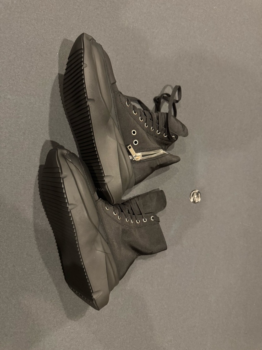 Women’s Black High-Top Platform Lace-Up Sneakers